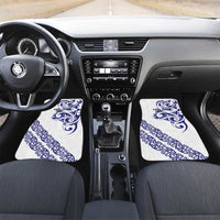 All White Maori Tribal Tattoo Personalised Car Mats Dark Blue Polynesian Style - Polynesian Pride