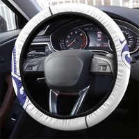 All White Maori Tribal Tattoo Steering Wheel Cover Dark Blue Polynesian Style - Polynesian Pride