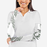 All White Maori Tribal Tattoo Personalised Arm Sleeves Moss Green Polynesian Style - Polynesian Pride