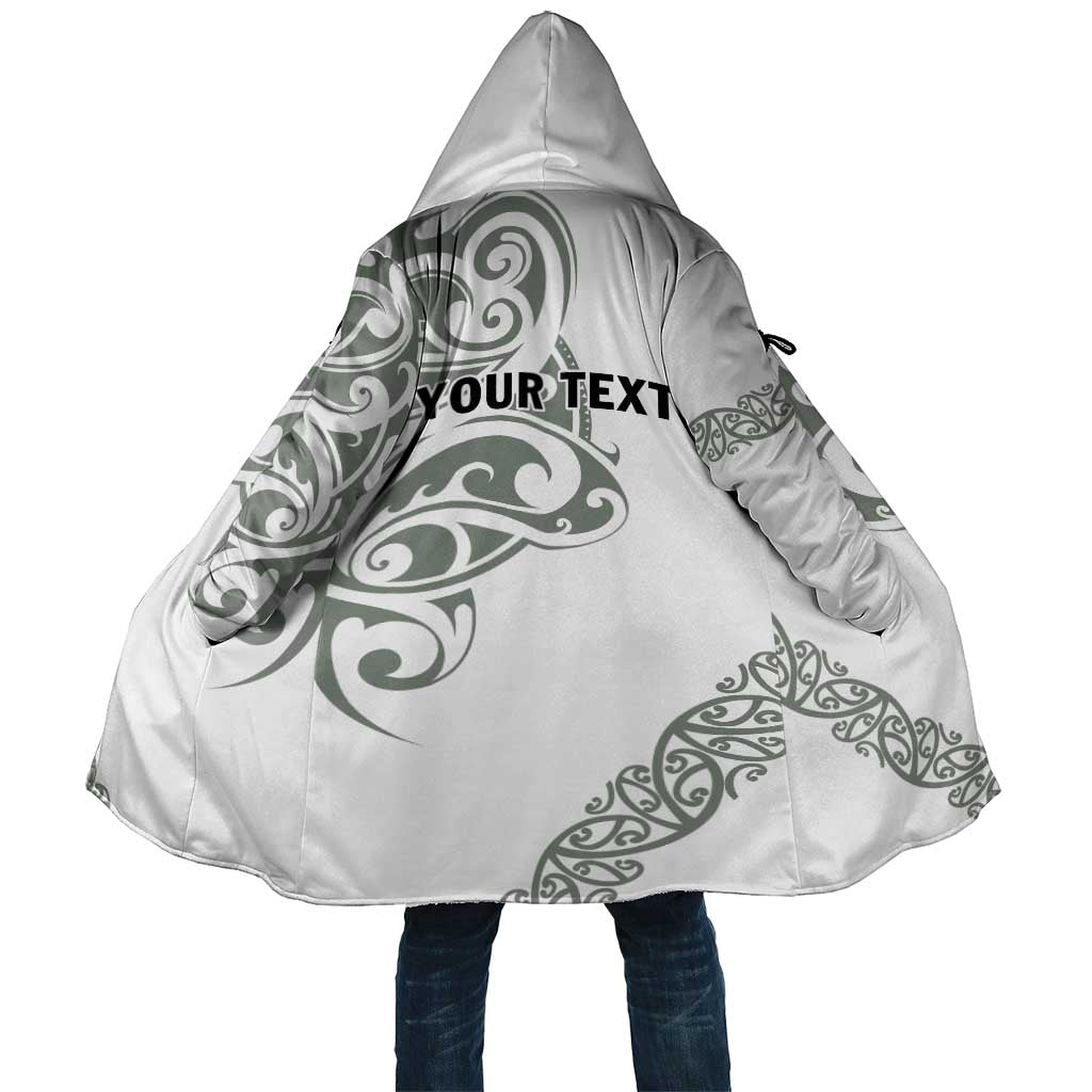 All White Maori Tribal Tattoo Personalised Cloak Moss Green Polynesian Style - Polynesian Pride