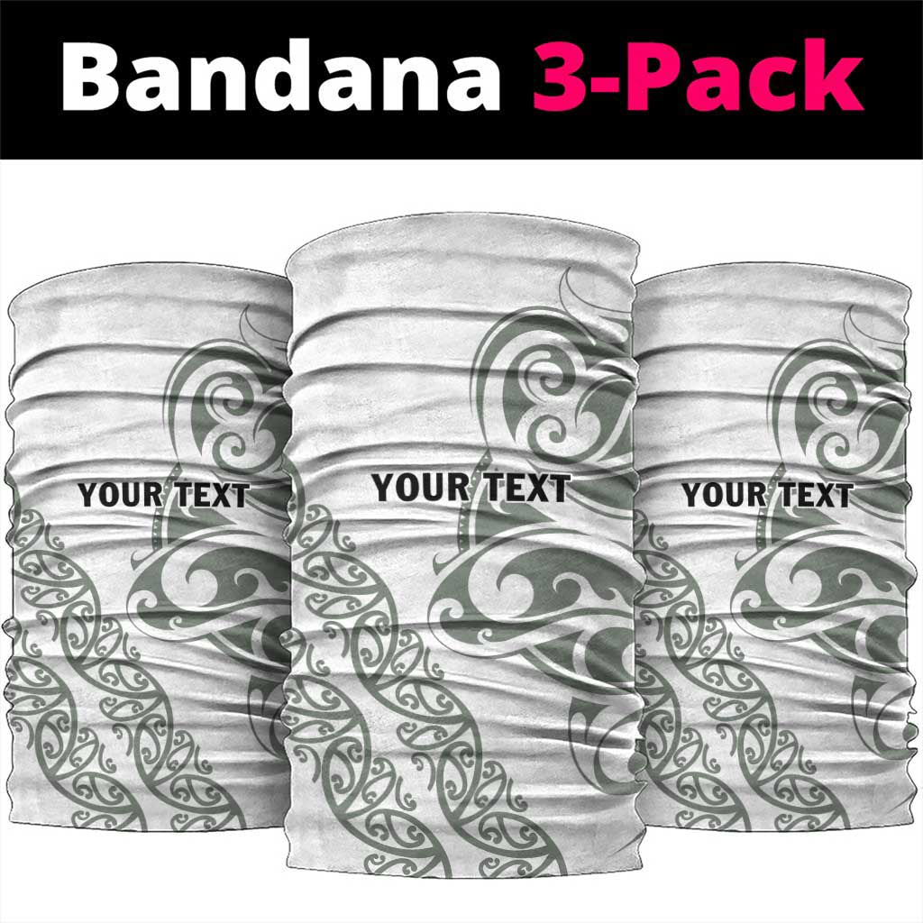 All White Maori Tribal Tattoo Personalised Neck Gaiter Moss Green Polynesian Style LT9