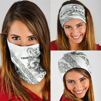 All White Maori Tribal Tattoo Personalised Neck Gaiter Moss Green Polynesian Style LT9