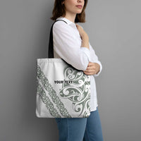 All White Maori Tribal Tattoo Personalised Tote Bag Moss Green Polynesian Style - Polynesian Pride