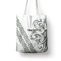 All White Maori Tribal Tattoo Personalised Tote Bag Moss Green Polynesian Style - Polynesian Pride