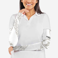All White Maori Tribal Tattoo Personalised Arm Sleeves Stone Gray Polynesian Style - Polynesian Pride