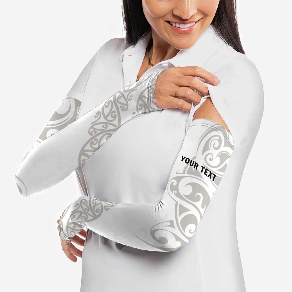 All White Maori Tribal Tattoo Personalised Arm Sleeves Stone Gray Polynesian Style - Polynesian Pride