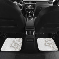 All White Maori Tribal Tattoo Personalised Car Mats Stone Gray Polynesian Style - Polynesian Pride