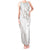 All White Maori Tribal Tattoo Personalised Tank Maxi Dress Stone Gray Polynesian Style - Polynesian Pride