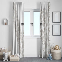 All White Maori Tribal Tattoo Personalised Window Curtain Stone Gray Polynesian Style - Polynesian Pride