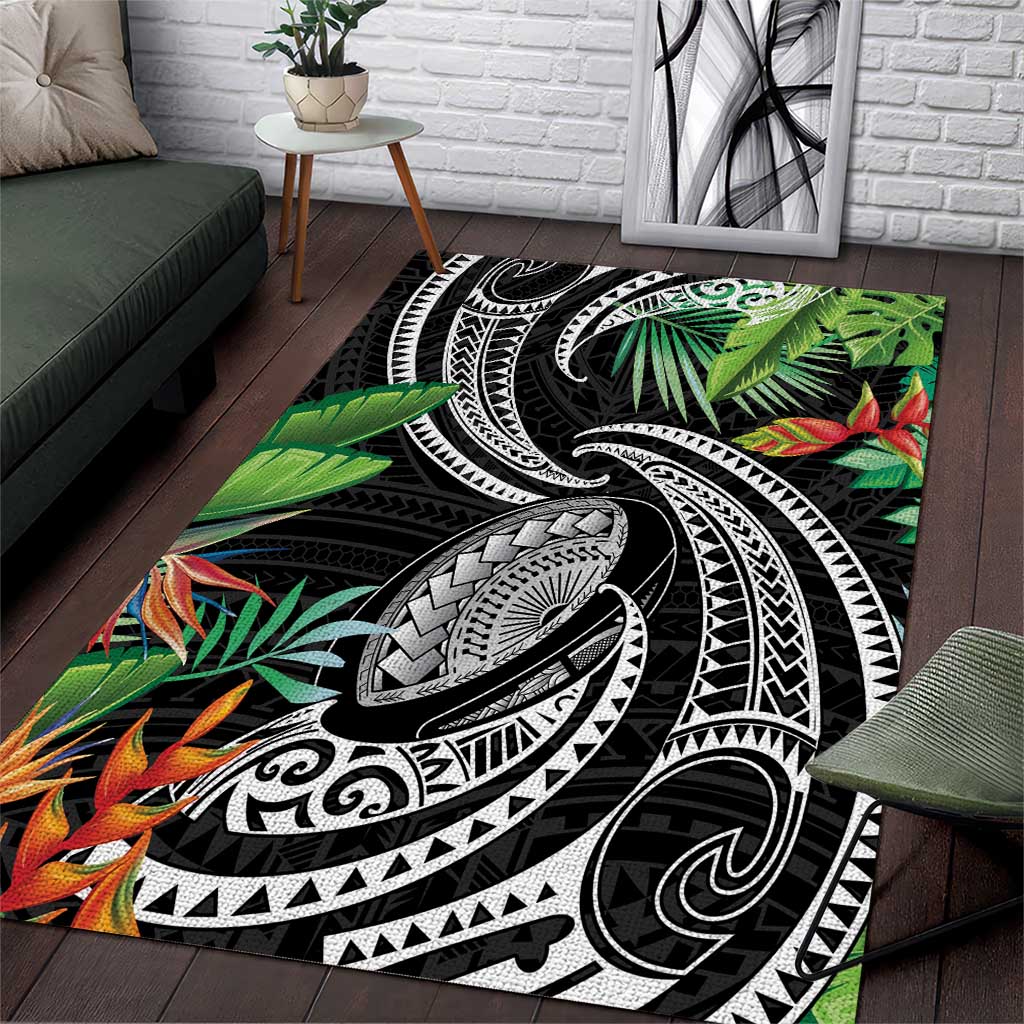 Polynesian Pacific Rugby Tribal Area Rug Tropical Vibe