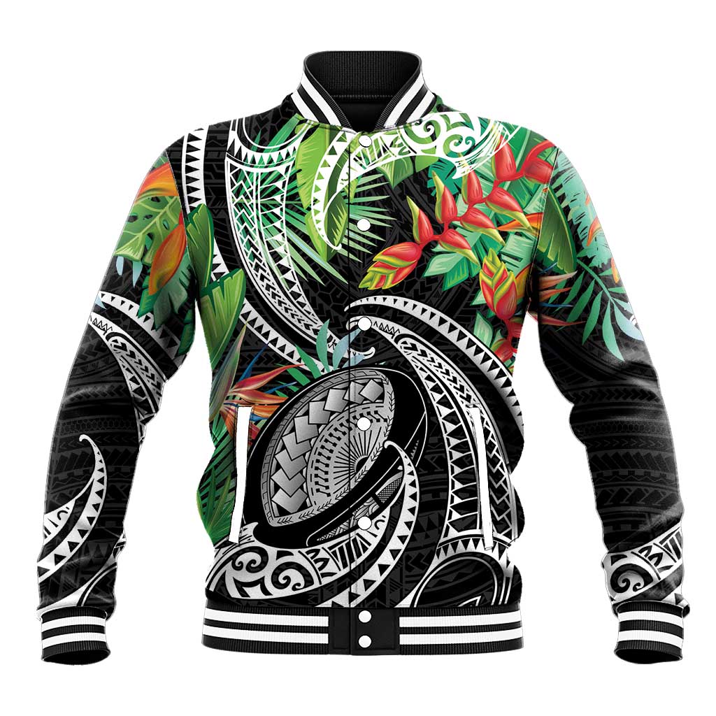 Polynesian Pacific Rugby Tribal Baseball Jacket Tropical Vibe
