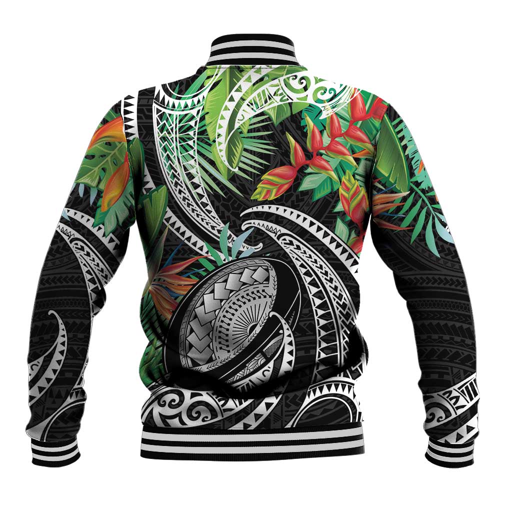 Polynesian Pacific Rugby Tribal Baseball Jacket Tropical Vibe