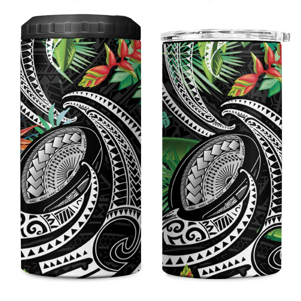 Polynesian Pacific Rugby Tribal 4 in 1 Can Cooler Tumbler Tropical Vibe
