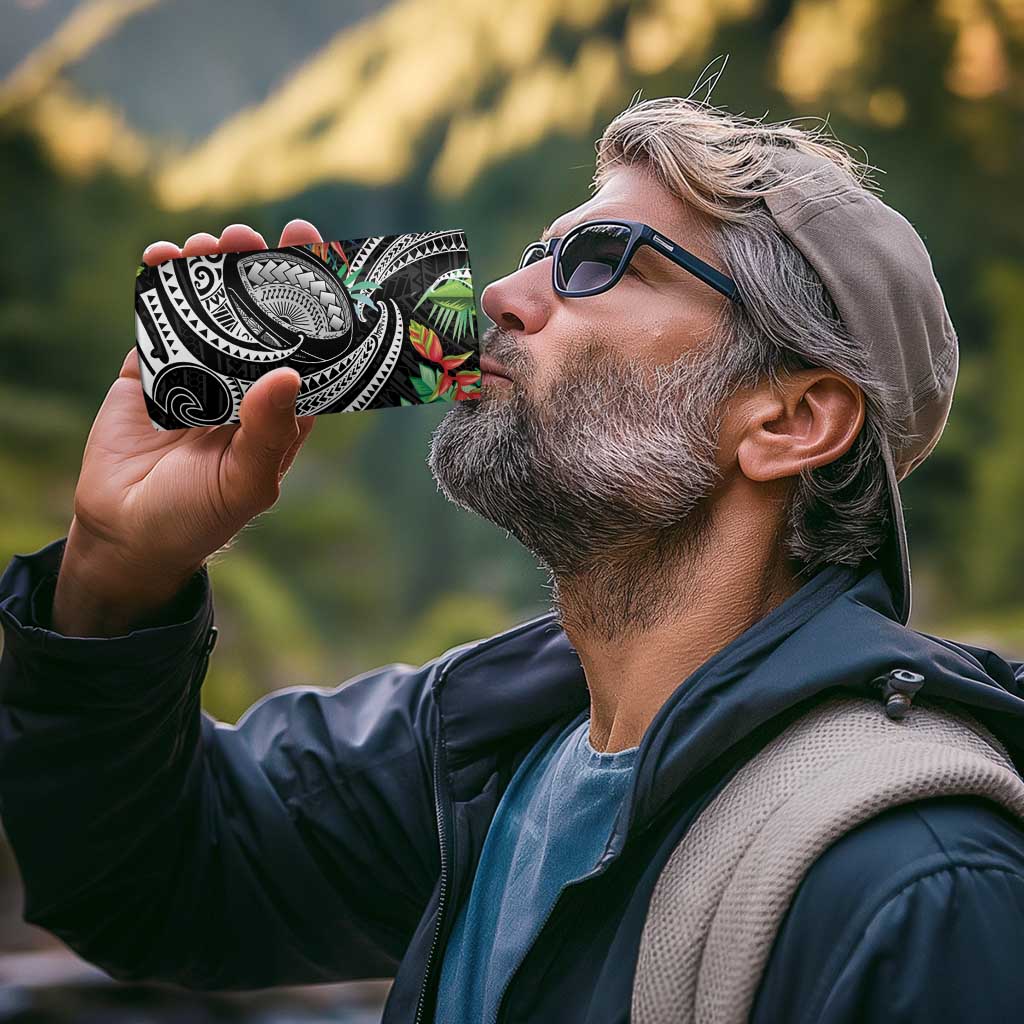 Polynesian Pacific Rugby Tribal 4 in 1 Can Cooler Tumbler Tropical Vibe