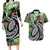 Polynesian Pacific Rugby Tribal Couples Matching Long Sleeve Bodycon Dress and Hawaiian Shirt Tropical Vibe