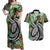 Polynesian Pacific Rugby Tribal Couples Matching Off Shoulder Maxi Dress and Hawaiian Shirt Tropical Vibe