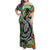 Polynesian Pacific Rugby Tribal Family Matching Off Shoulder Maxi Dress and Hawaiian Shirt Tropical Vibe