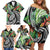 Polynesian Pacific Rugby Tribal Family Matching Off Shoulder Short Dress and Hawaiian Shirt Tropical Vibe