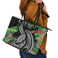 Polynesian Pacific Rugby Tribal Leather Tote Bag Tropical Vibe