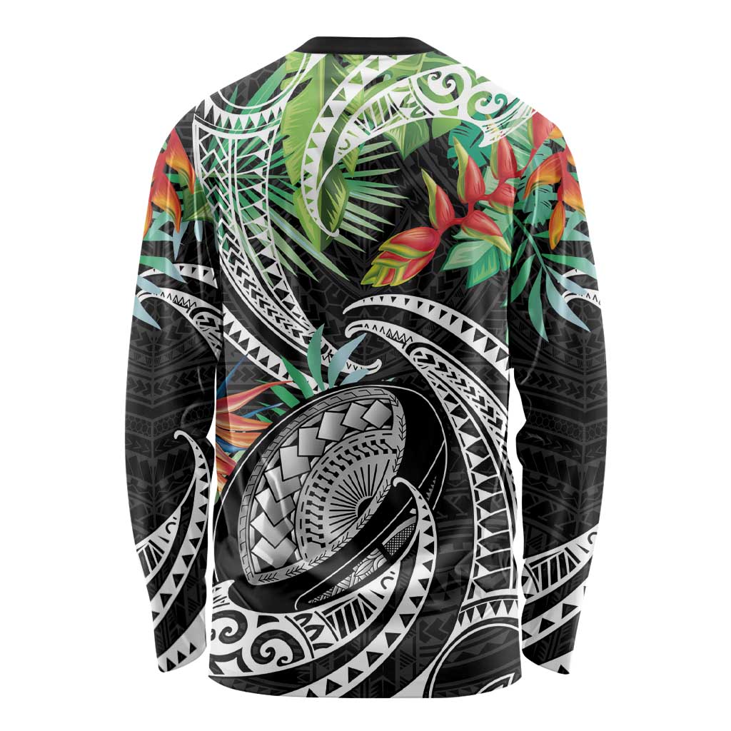 Polynesian Pacific Rugby Tribal Long Sleeve Shirt Tropical Vibe