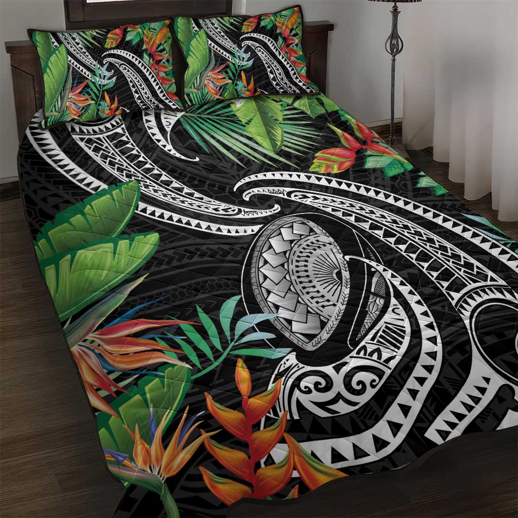 Polynesian Pacific Rugby Tribal Quilt Bed Set Tropical Vibe