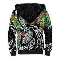 Polynesian Pacific Rugby Tribal Sherpa Hoodie Tropical Vibe