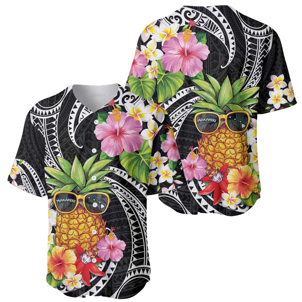 Hau'oli Makahiki Hou Baseball Jersey Aloha Pineapple Tropical Vibe