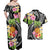 Hau'oli Makahiki Hou Couples Matching Off Shoulder Maxi Dress and Hawaiian Shirt Aloha Pineapple Tropical Vibe