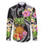 Hau'oli Makahiki Hou Family Matching Off The Shoulder Long Sleeve Dress and Hawaiian Shirt Aloha Pineapple Tropical Vibe