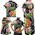 Hau'oli Makahiki Hou Family Matching Off Shoulder Maxi Dress and Hawaiian Shirt Aloha Pineapple Tropical Vibe