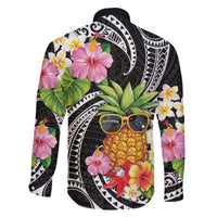 Hau'oli Makahiki Hou Family Matching Off Shoulder Short Dress and Hawaiian Shirt Aloha Pineapple Tropical Vibe LT9 - Polynesian Pride