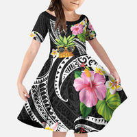 Hau'oli Makahiki Hou Family Matching Summer Maxi Dress and Hawaiian Shirt Aloha Pineapple Tropical Vibe