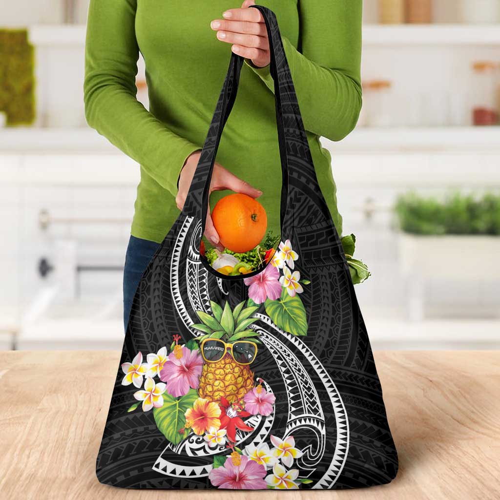 Hau'oli Makahiki Hou Grocery Bag Aloha Pineapple Tropical Vibe LT9 - Polynesian Pride
