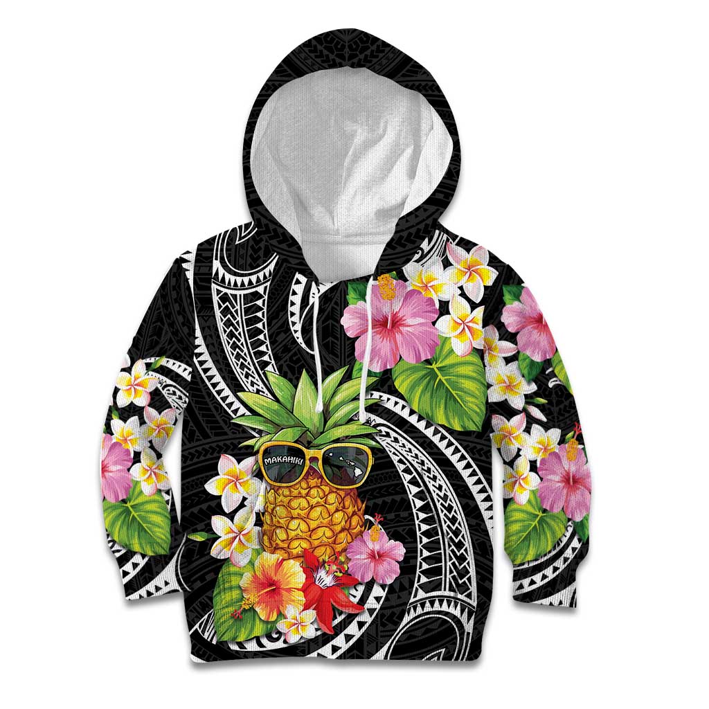 Hau'oli Makahiki Hou Kid Hoodie Aloha Pineapple Tropical Vibe