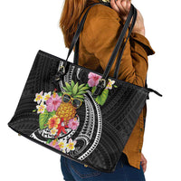 Hau'oli Makahiki Hou Leather Tote Bag Aloha Pineapple Tropical Vibe LT9 - Polynesian Pride