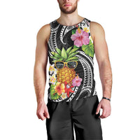 Hau'oli Makahiki Hou Men Tank Top Aloha Pineapple Tropical Vibe LT9 - Polynesian Pride
