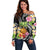 Hau'oli Makahiki Hou Off Shoulder Sweater Aloha Pineapple Tropical Vibe