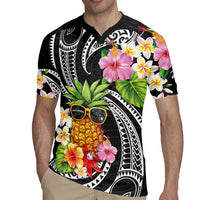 Hau'oli Makahiki Hou Rugby Jersey Aloha Pineapple Tropical Vibe LT9 - Polynesian Pride