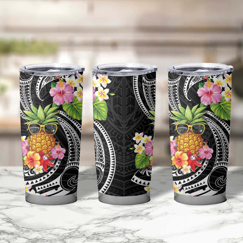 Hau'oli Makahiki Hou Tumbler Cup Aloha Pineapple Tropical Vibe LT9 - Polynesian Pride
