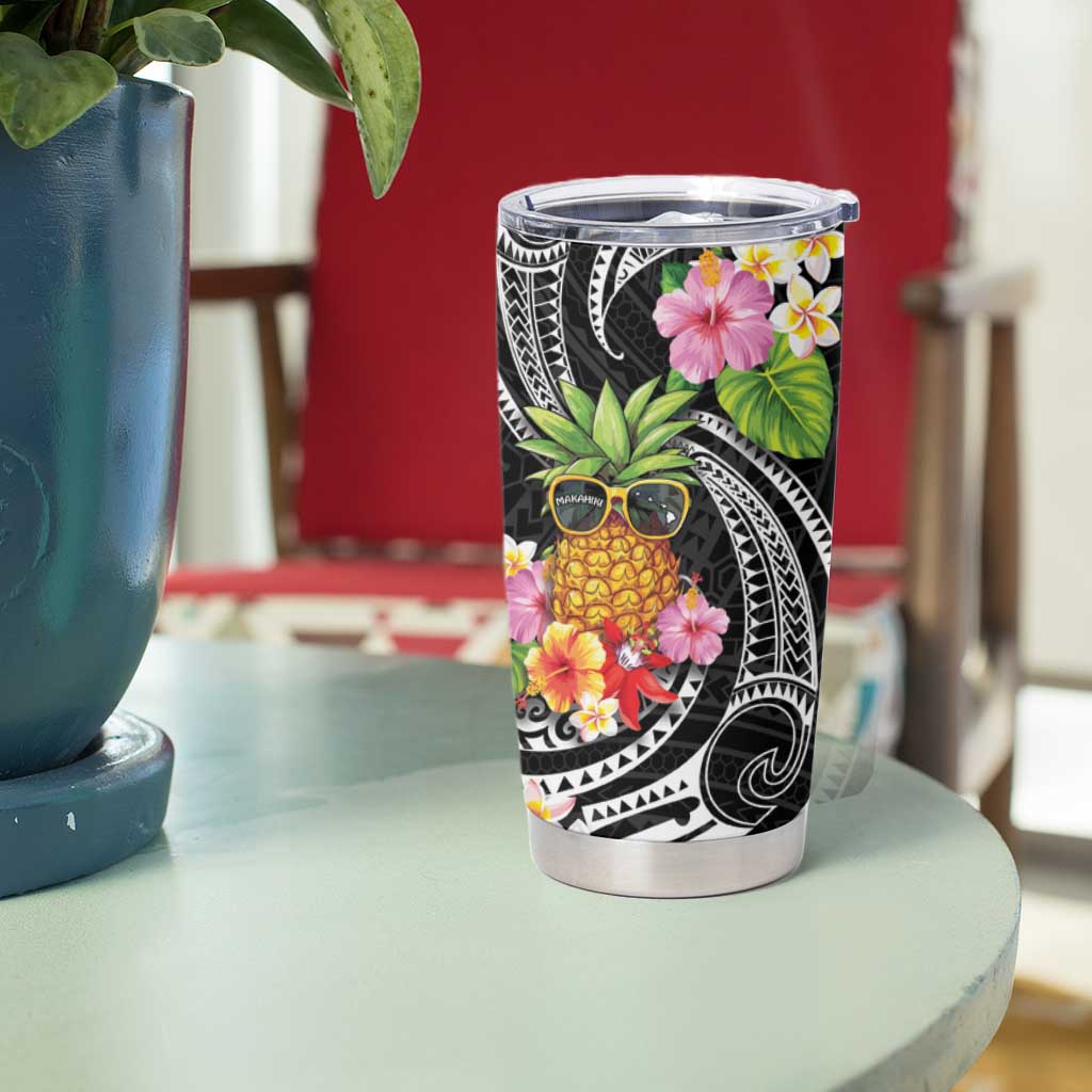 Hau'oli Makahiki Hou Tumbler Cup Aloha Pineapple Tropical Vibe LT9 - Polynesian Pride