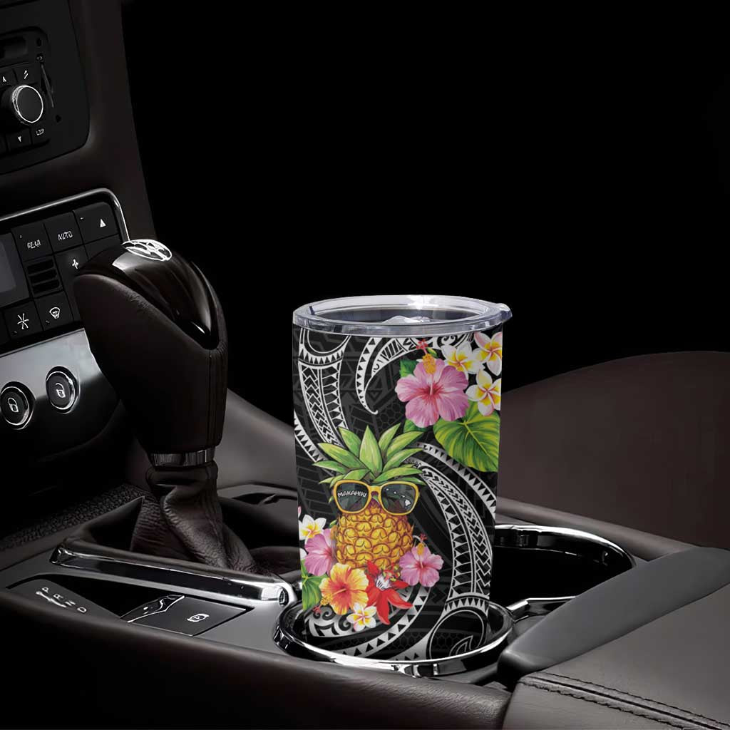 Hau'oli Makahiki Hou Tumbler Cup Aloha Pineapple Tropical Vibe LT9 - Polynesian Pride