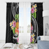 Hau'oli Makahiki Hou Window Curtain Aloha Pineapple Tropical Vibe LT9 - Polynesian Pride