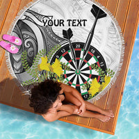 Personalised New Zealand Darts Beach Blanket Kowhai Floral with Maori Tattoo LT9 - Polynesian Pride