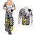 Personalised New Zealand Darts Couples Matching Summer Maxi Dress and Long Sleeve Button Shirt Kowhai Floral with Maori Tattoo