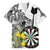 Personalised New Zealand Darts Family Matching Long Sleeve Bodycon Dress and Hawaiian Shirt Kowhai Floral with Maori Tattoo