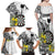 Personalised New Zealand Darts Family Matching Off Shoulder Maxi Dress and Hawaiian Shirt Kowhai Floral with Maori Tattoo