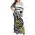 Personalised New Zealand Darts Family Matching Off Shoulder Maxi Dress and Hawaiian Shirt Kowhai Floral with Maori Tattoo