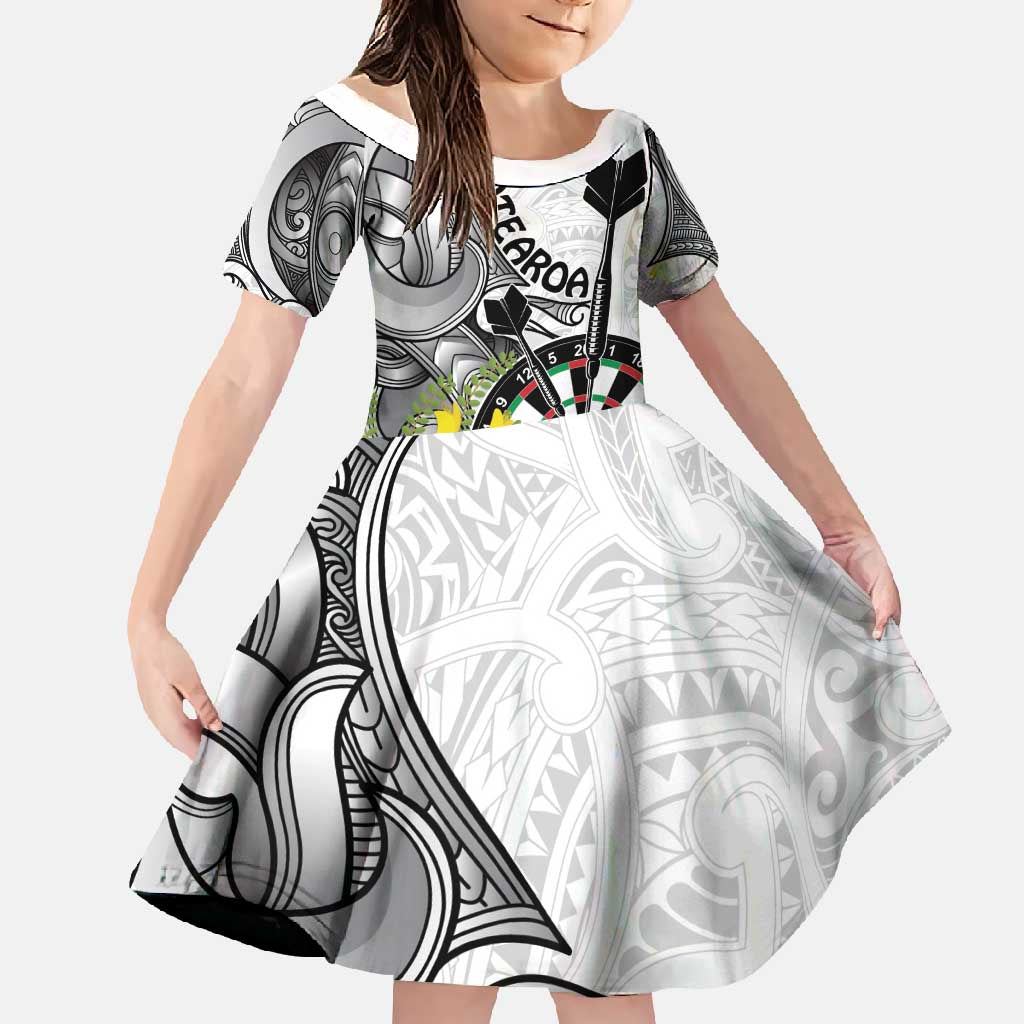 Personalised New Zealand Darts Family Matching Summer Maxi Dress and Hawaiian Shirt Kowhai Floral with Maori Tattoo