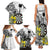 Personalised New Zealand Darts Family Matching Tank Maxi Dress and Hawaiian Shirt Kowhai Floral with Maori Tattoo