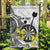 Personalised New Zealand Darts Garden Flag Kowhai Floral with Maori Tattoo